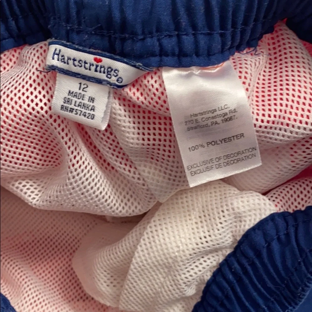 Heartstrings American Flag red white blue swim trunks 12